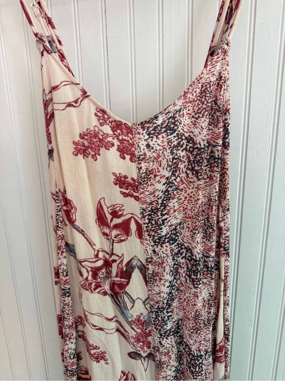 Free People Floral Romper Size M Cream and Red - Picture 2 of 7